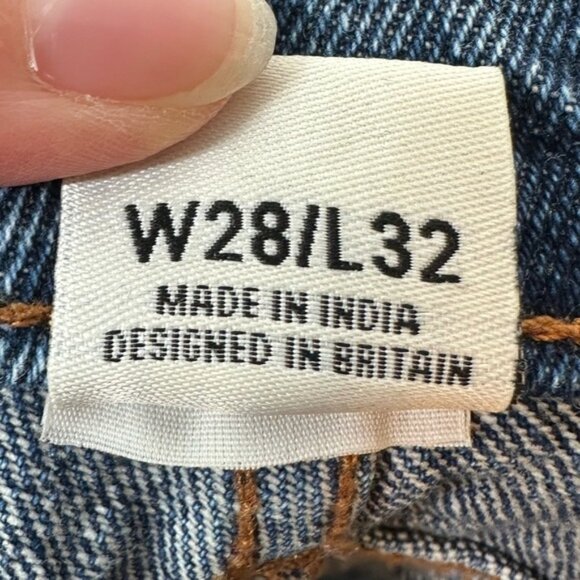 Lucy and Yak Blue Straight Tapered Leg Mom Jeans Size 28 - Picture 4 of 8